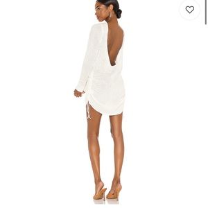 Revolve White Open Low Back Mini Dress/Coverup S